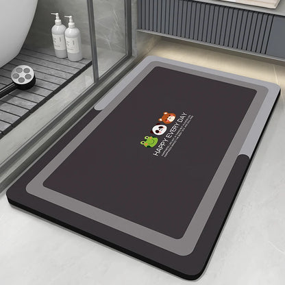 Diatomite Bath Mats Bathroom Absorbent Anti Slip Floor Mat Foot Carpet Quick Dry Shower Toilet Rug Doormat Washable