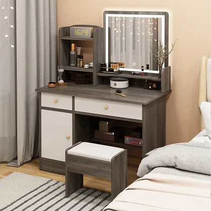 Makeup table bedroom with mirror storage integrated, for small apartment or space,  simple multi-functional,  Internet dresser