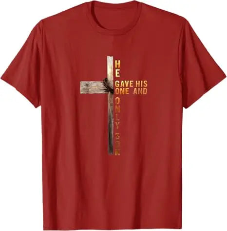 Easter Cross,  He Is Risen, Jesus/ Christian,  Men /Women T-Shirt, Bible verse John 3:16.