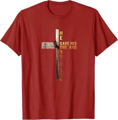 Easter Cross,  He Is Risen, Jesus/ Christian,  Men /Women T-Shirt, Bible verse John 3:16.