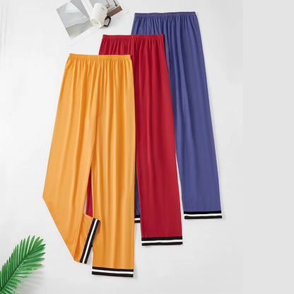 Men's Stylish Summer Pajama Pants, Thin, Loose, Breathable,  Air-Conditioned Pants with Elastic Waist