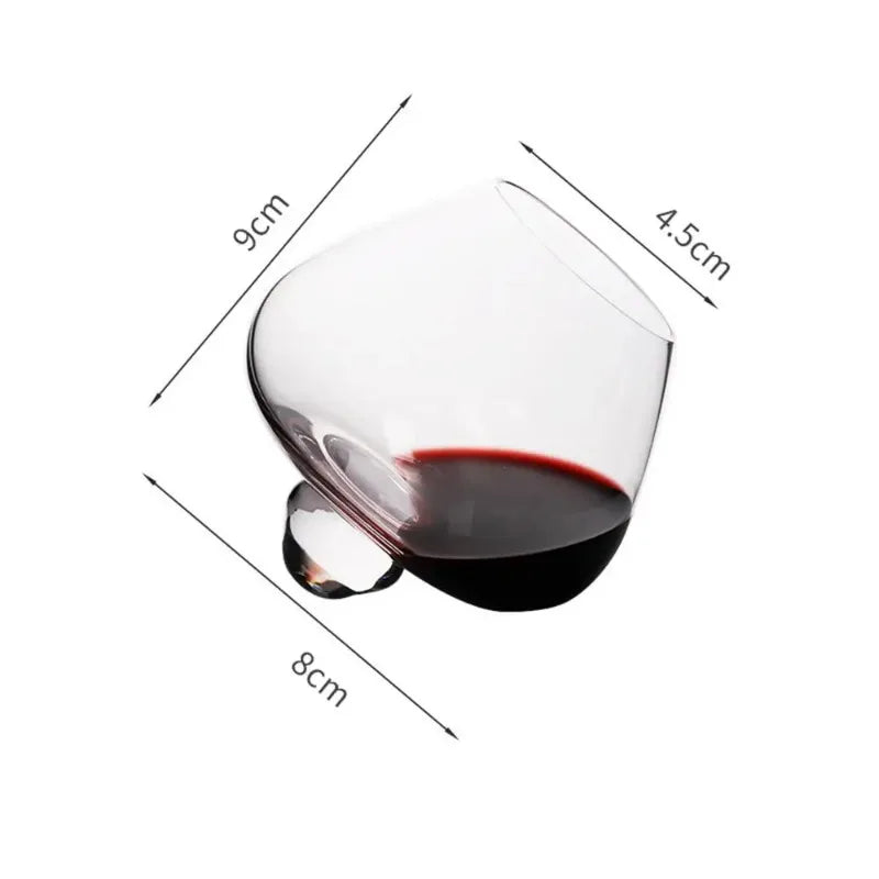 1Pc Irregular Whiskey Wine Glass Rotating High Belly Beer Whiskey Brandy Cocktail Drinking Wine Cup Tumbler Down Bar Glass