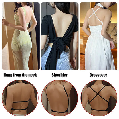 Backless Top for Dresses,  Sexy Lingerie with Transparent Straps.   Push Up Strapless Underwear
