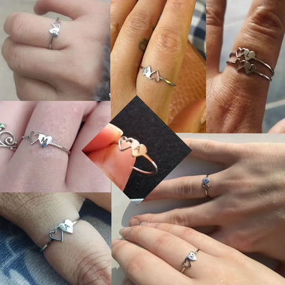 Initial Letter Ring for Women.  Stainless Steel A-Z Alphabet Double Heart Rings for Fashion Wedding  gift, Valentine's Day