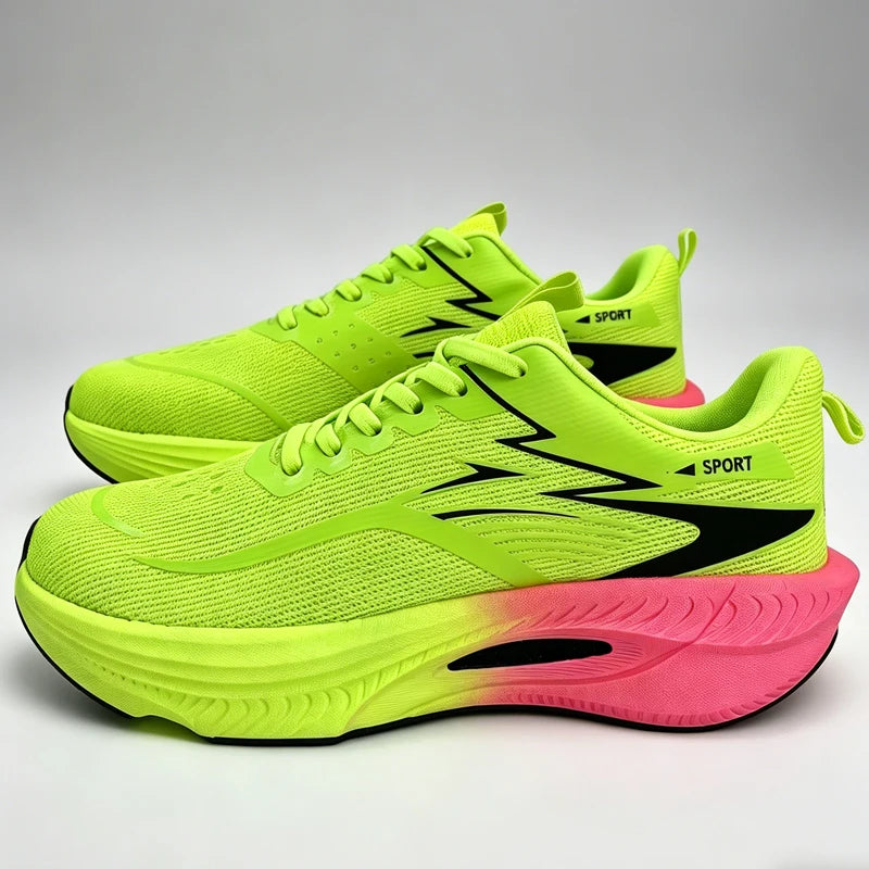 Marathon Men/Womens Sports Running Shoes,  Carbon Board Air Cushion, Breathable, Lightweight,  Comfortable,  Athletic Nonskid Sneakers