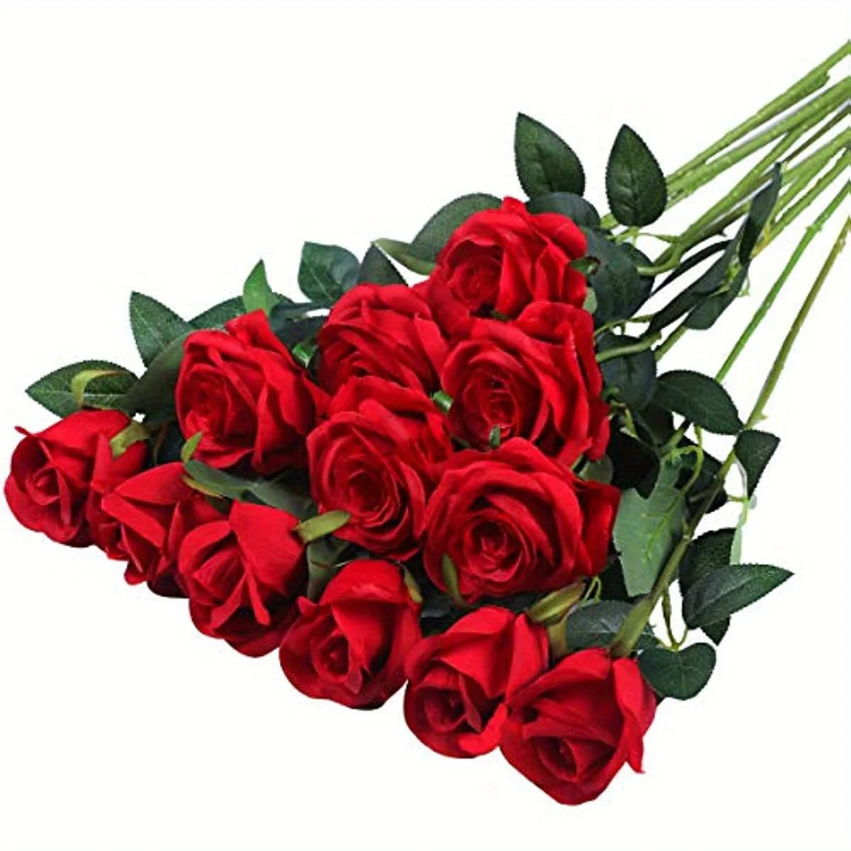 12pcs Realistic Artificial Rose Bouquet for Valentines Day, Weddings, Birthdays, and More  for Floral Arrangements