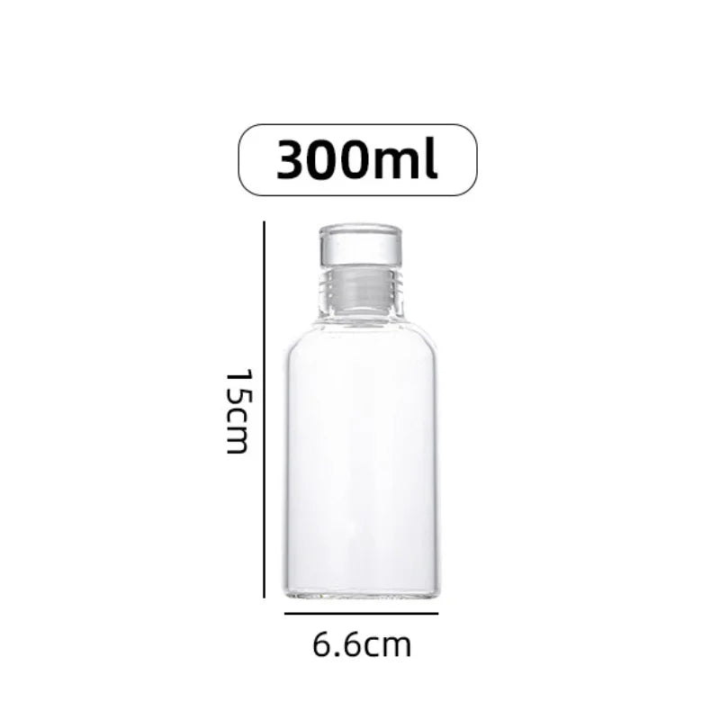 300-1000ML Glass Water Bottle, Large Capacity, Multi-function Creative, Portable, Transparent Bottle