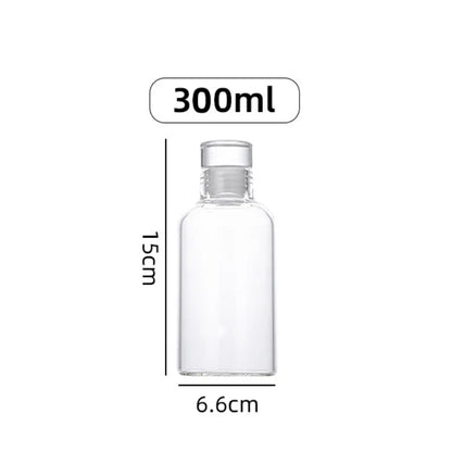 300-1000ML Glass Water Bottle, Large Capacity, Multi-function Creative, Portable, Transparent Bottle