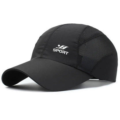 Stay Protected in Style: UV Protection Baseball Cap with Quick-Drying Soft Top, Breathable Strapback for OUTDOORS.  BLACK is ONLY available color.