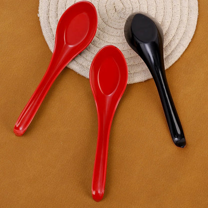 1/5/10pcs Plastic representation of traditional Porcelain Spoons for  Japanese Rice, Dumplings, Porridge,Soup.
