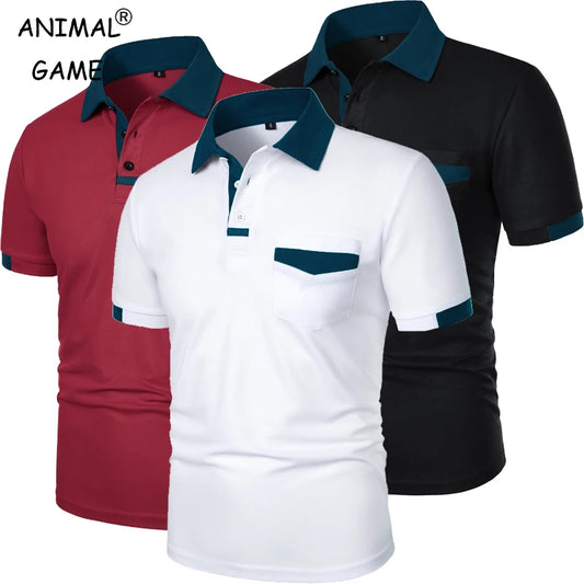 Summer Men's Short Sleeve Color Block Polo Shirt with Pocket.   Casual Sports T-Shirt for Daily Wear.  The only Color/size shirt thats out of stock is WHITE/LARGE.  AS I TYPE everything else is Good!!!