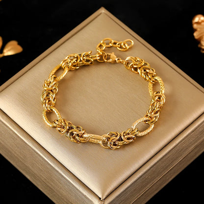 Stainless Steel Twisted Bracelet Bangles For Women.  Trendy 18K Gold Plated Wrist Chain,  Waterproof Jewelry Gift for MOTHERS DAY GIFT!!!