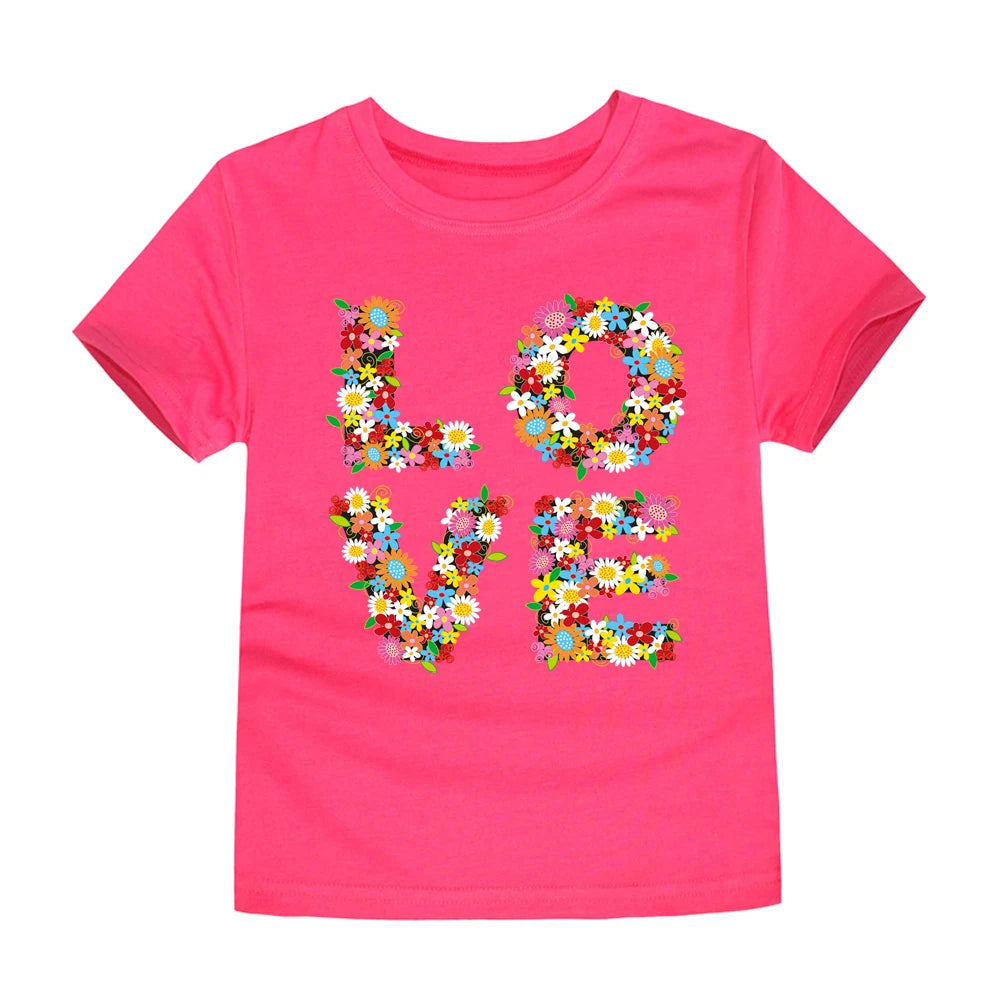 T-shirts with Flower Print for Teenage Girls.