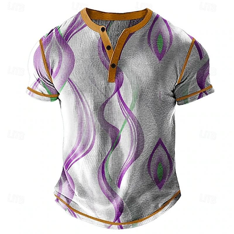 Summer Men's Breathable Polo Shirt Casual Relaxed-Fit,  Short-Sleeve Henley neck T-Shirt.  Classic Athletic-Style Men's Short-Sleeve. This is ASIAN SIZING so that means order 1-2 sizes larger if you normally wear US or EURO s