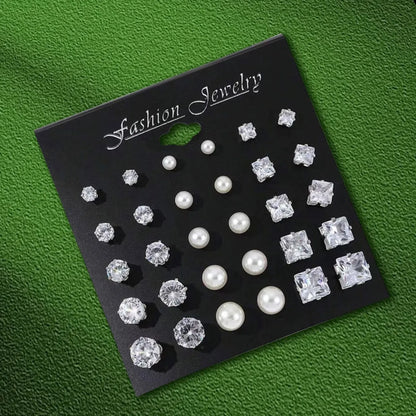 12 Pairs OF  Stainless Steel Stud Earrings with Gemstone Buds Round, SQUARE, SHAPE CHOICES. Unisex Fashion Jewelry Gifts