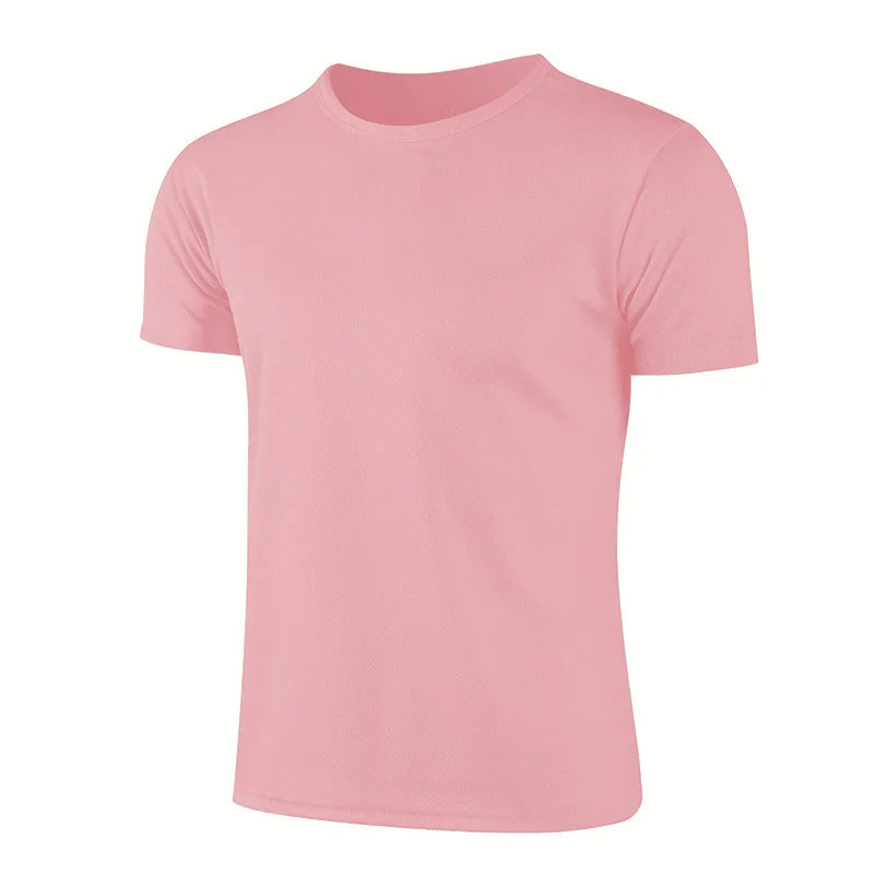 Quick-drying Round Neck Sport T-shirt Gym Jerseys Fitness Shirt Trainer Running T-shirt  for Men,  Breathable Sportswear