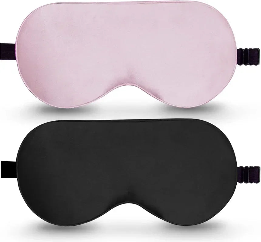 Soft Silk Sleep Mask  for Eye  Cover.  100% Blackout, Zero Eye Pressure, Blindfold with Adjustable Strap, Travel Eye Covers.  BLUE and BLACK are gone.  PINK has he most availability