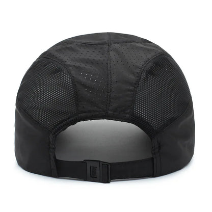 Stay Protected in Style: UV Protection Baseball Cap with Quick-Drying Soft Top, Breathable Strapback for OUTDOORS.  BLACK is ONLY available color.