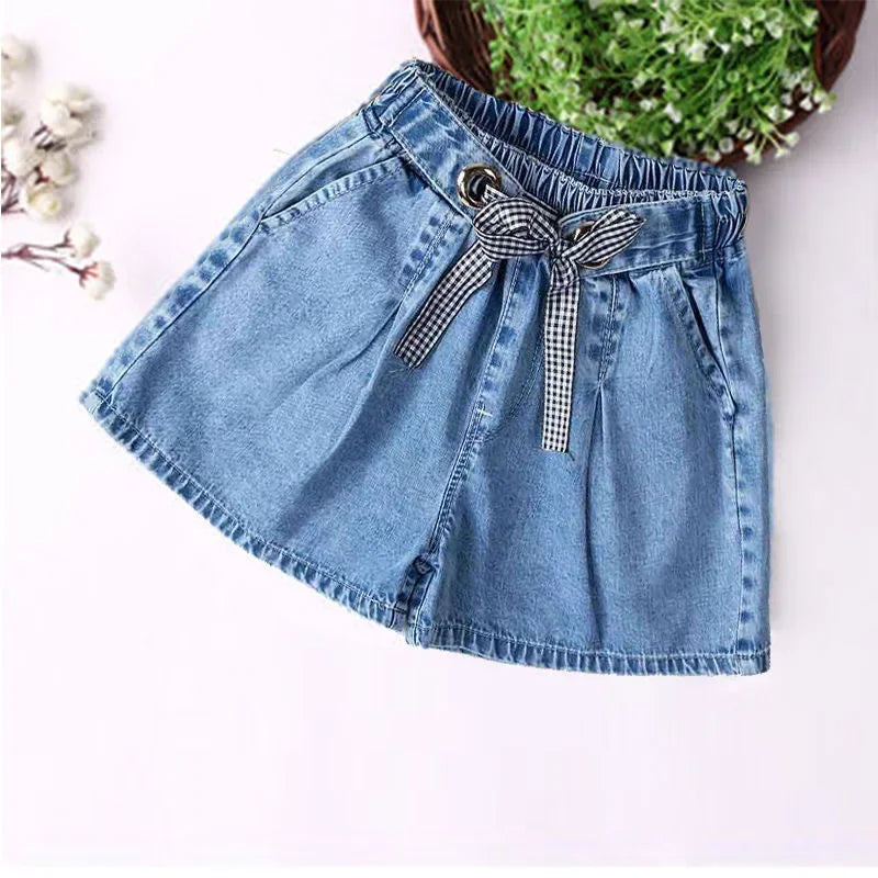 Shorts for Girls.  Blue, All-matching ,  Children Denim Skirt,  Pants, Fashion Jeans, Summer Casual Teen Short Pants (10 /12 /14 Years)