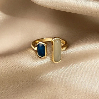 Adjustable Colorful Drip Glaze Ring  for Women to pair with a Fashion  bracelet.   Geometric Gold Colour Metal Rings for MOTHERS DAY Gift to complete the ensemble.