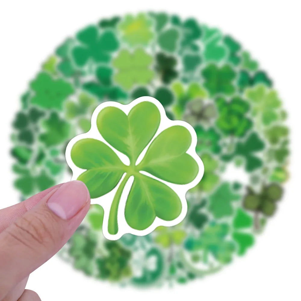 10/30/50/110PCS St Patrick Cartoon Stickers Festival Celebration Decals Clover Graffiti Green Stickers: Laptops, Phone, Guitar, Fridge
