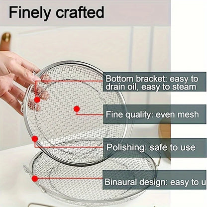 Stainless Steel Filter Tray,Reusable Round Mesh Basket,Frying, Grilling,Kitchen Strainer,Fruit vegetables,  water filter basket