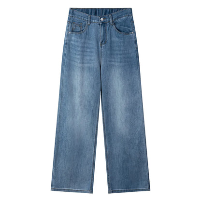 2026 Summer Plus Size Straight Stretch Thin Denim Jeans,  High Elastic Wais,  Slim,  for Casual Pants Curvy Ladies.  Please check sizing charts for US sizing, Not Asian!!!,depending on what your used to>