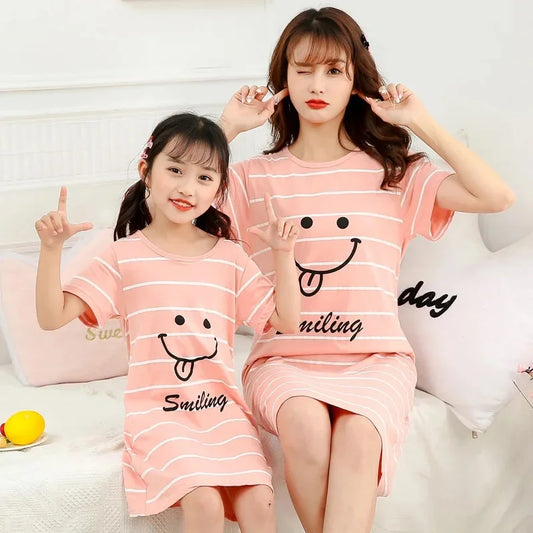 New Women's Nightgown Children's Clothing Cotton Home Casual  For Girls Kids Sleepwear