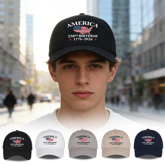America 250th Anniversary 1776-2026 USA Flag,  Map Printed Baseball Cap,  Adjustable Patriotic Hat for 4th of July Events