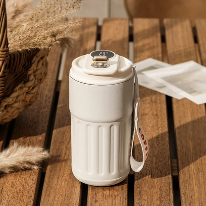 Intelligent Digital LED Temperature Display Coffee Cup.   Stainless Steel Thermo Bottle Keeps Cold and Hot, Thermal Mug Sports Cup