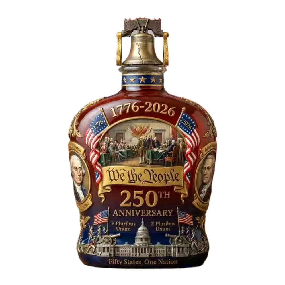 High Quality 250TH Anniversary Whisky Bottle,  Exquisite Embossed Craftsmanship Decoration.  Patriotic Whiskey Decanter.  One or Two Pieces.