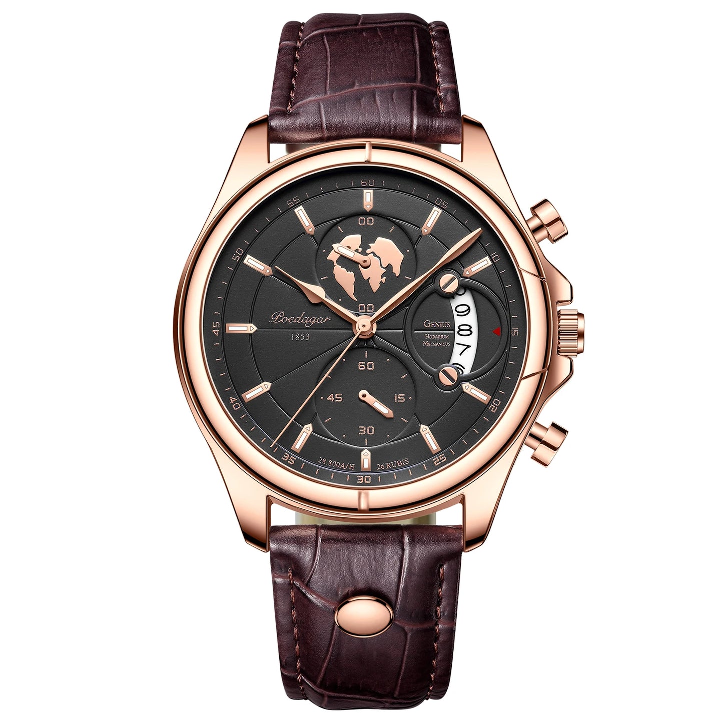 Luxury Mens  Wristwatch,  Chronograph Date,  Waterproof,  Leather.  Mens  Watch,  Quartz, Men's Watches