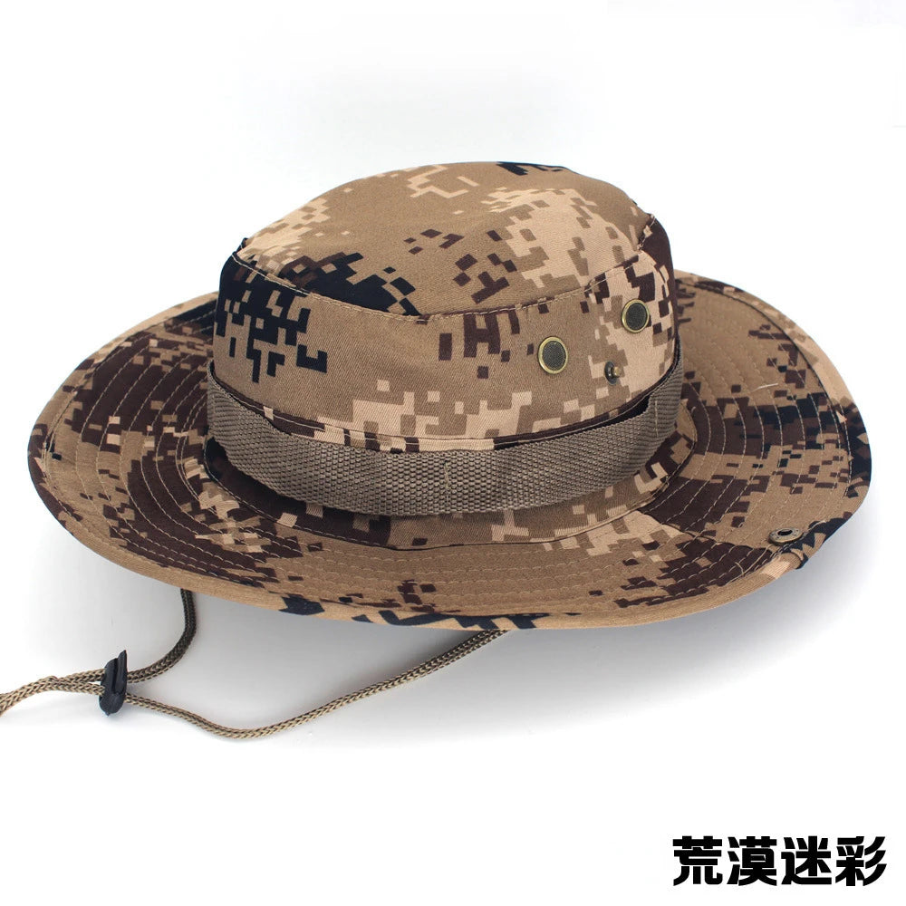 Camouflage or solid Tactical Cap, Bucket Hat/ Caps also in  Camo for adults or older teens.   Outdoor Protection in the sun.