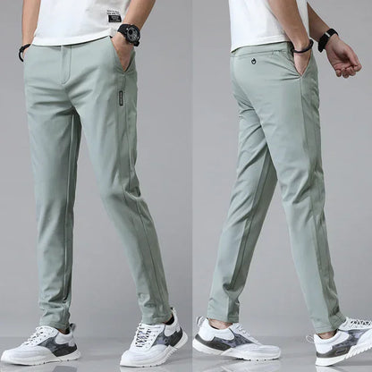 Spring /Summer Ultra-thin Men's Stretch,  Slim,  Straight,  Casual Pants.   High Quality Fashion and  Breathable Golf, Sport, Trousers