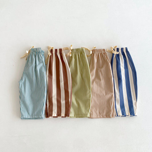 Striped Pants For Children, Summer Pants,  1-6Years Old Kids,  Simple, Versatile Trousers,  Outer Wear Trendy Mosquito Pants