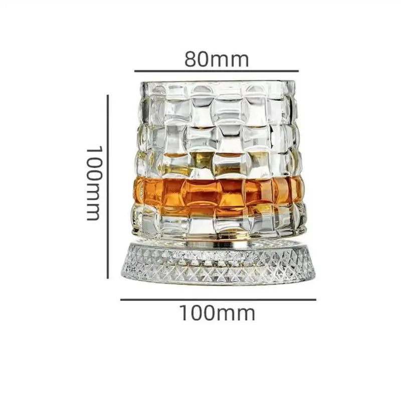 1PCS Tumbler Rotating Wine Glass Rotating Whiskey Glass Tumbler Non Spill Swivel Cup with Base Creative Stress Relief Wine Glass