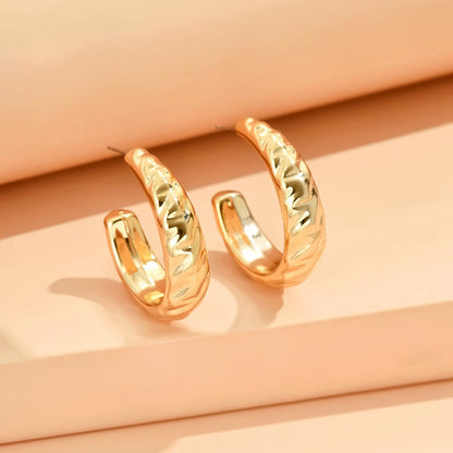 серьги Geometric Irregular Metallic Color Earrings for Women 2024 Minimalist Style Personality Earrings Trendy Jewelry Gift