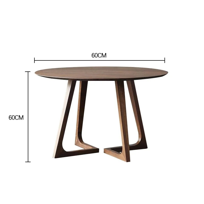 High-End Minimalist Solid Wood round Dining Table.  Compact Home Use Ideal for Apartments Home Furniture