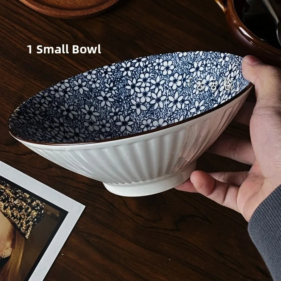 Large Size Hand-Painted Japanese Bowl for Soup,  Ramen, Etc.