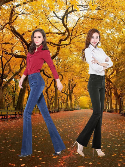 Women's Spring and Autumn Mid Waist Jeans. Large Size Fashion,  Slimming, Casual Pants in SIZES 0XL through  9XL.  Please refer to Sizing Chart