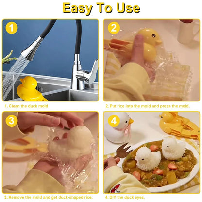 1Pc Duck Rice Mold DIY Snowball Maker Rice Ball Mold With Handle Winter Snow Toys Cute Animal Rice Shaper For Kids And Adults