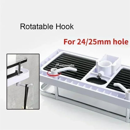 Bathroom Shower Storage Rack Organizer,  No Drilling Li-fting Rod Shower Head Holder.