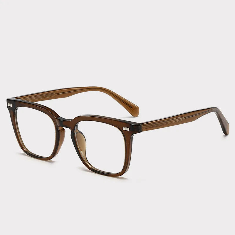 Transparent Square Men's Reading Glasses,  TR90 Large Frame,  Blocks  Harmful Blue Light, Myopia, Prescription Glasses For Women/MEN