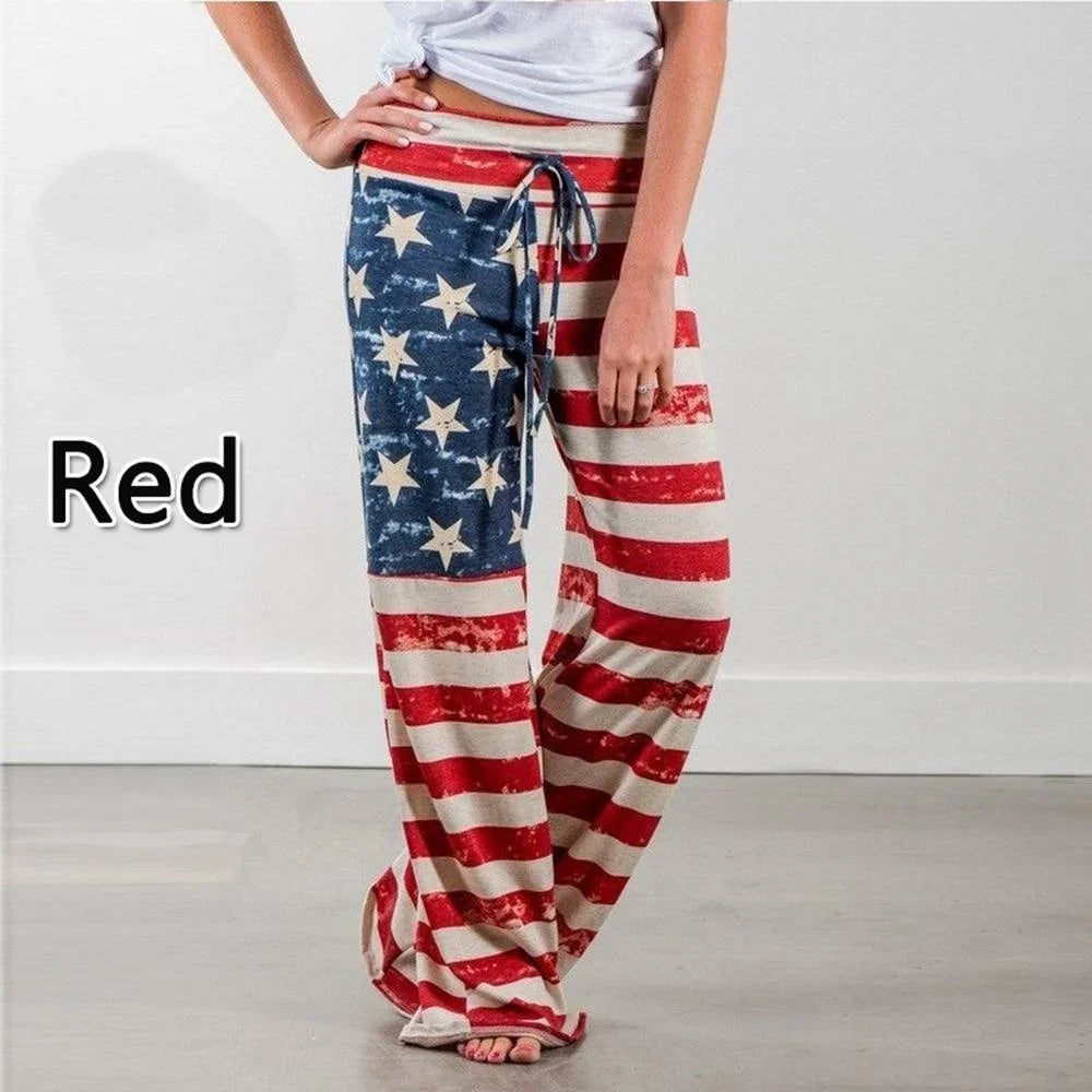 S-8XL,  Womens Casual Loose Stretch Printed,  Long Wide Leg Yoga Pants  with Drawstring Pajama Pants