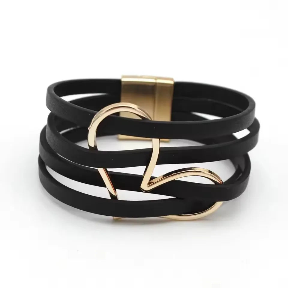 Leather Bracelets For Women, Fashion Bracelets & Bangles , Elegant Multilayer Wide Wrap Bracelet. Jewelry Gift.  All Colors Available except Lt. GRAY and AQUA