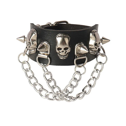 PU Leather Bracelets, Adjustable Cuff Bracelet/ Rivets/Buckle Wristband for Men /Women
