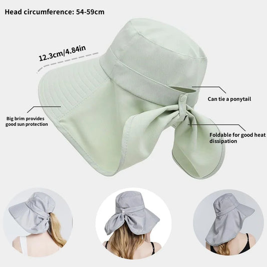 Wide Brim Sun Hat  for Women with Anti-UV Protection for  Outdoor Activities. Cap Folds, Summer Beach Hat,  Neck Protection Sun Visors. ONLY ! Color Available.  IT isnt named but its a PEACHY-PINK!!!