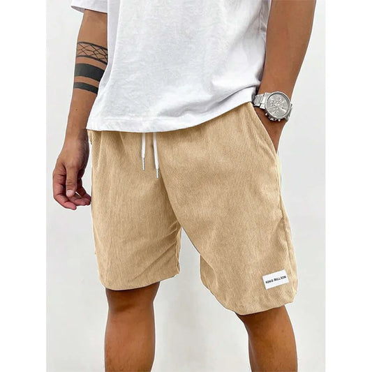 Summer Mens  Corduroy  Casual Shorts,  Beach Shorts,  Basketball Shorts,  Solid Colors Sportswear