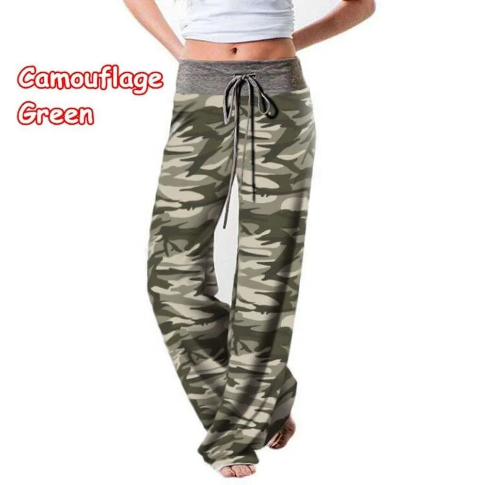 S-8XL,  Womens Casual Loose Stretch Printed,  Long Wide Leg Yoga Pants  with Drawstring Pajama Pants