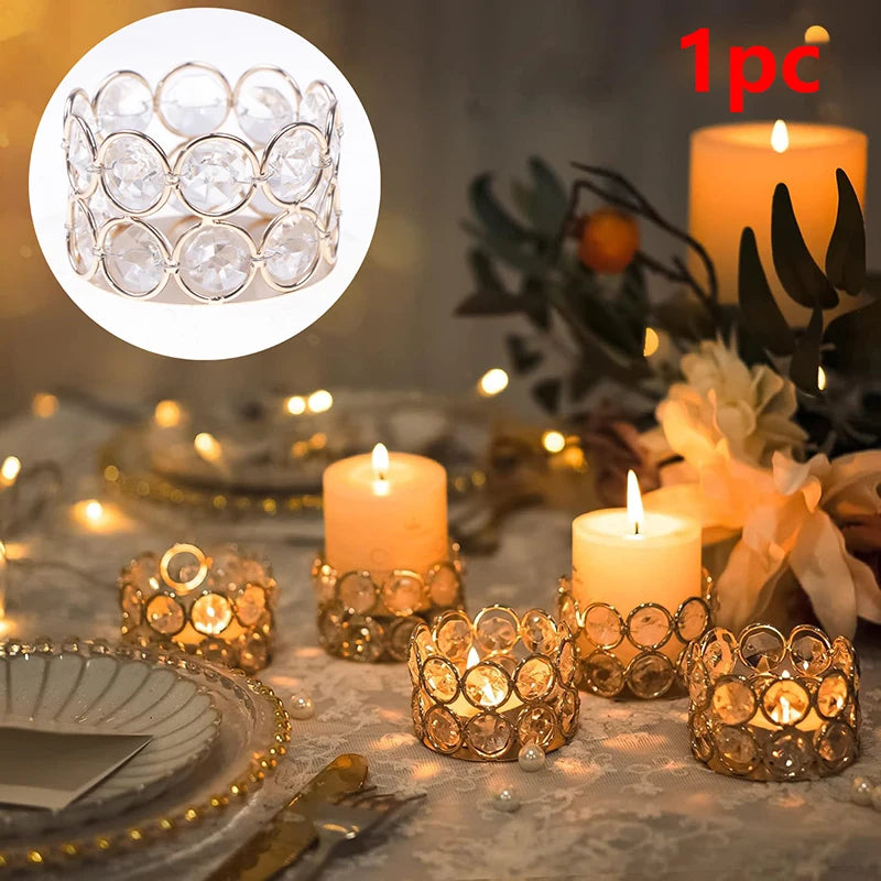 Candle Holders, Wedding Decor,  Valentine's Day, Art Crystal,Tea Light Candlesticks,  Table Centerpiece,  Home Deco, Gift Box Candles